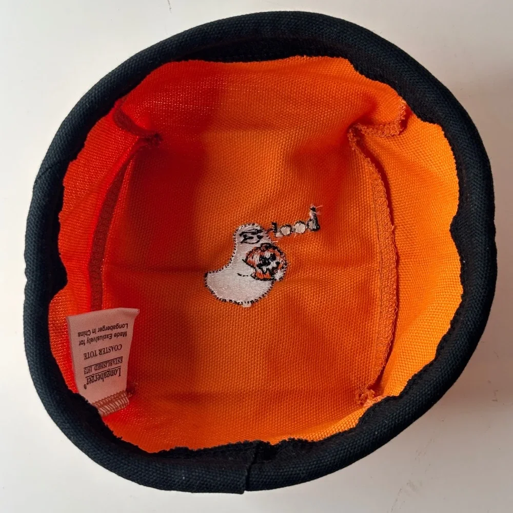 Longaberger Coaster Tote Halloween Orange Ghost Pumpkin 27710152